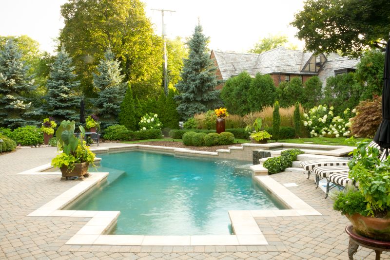 garden with a pool